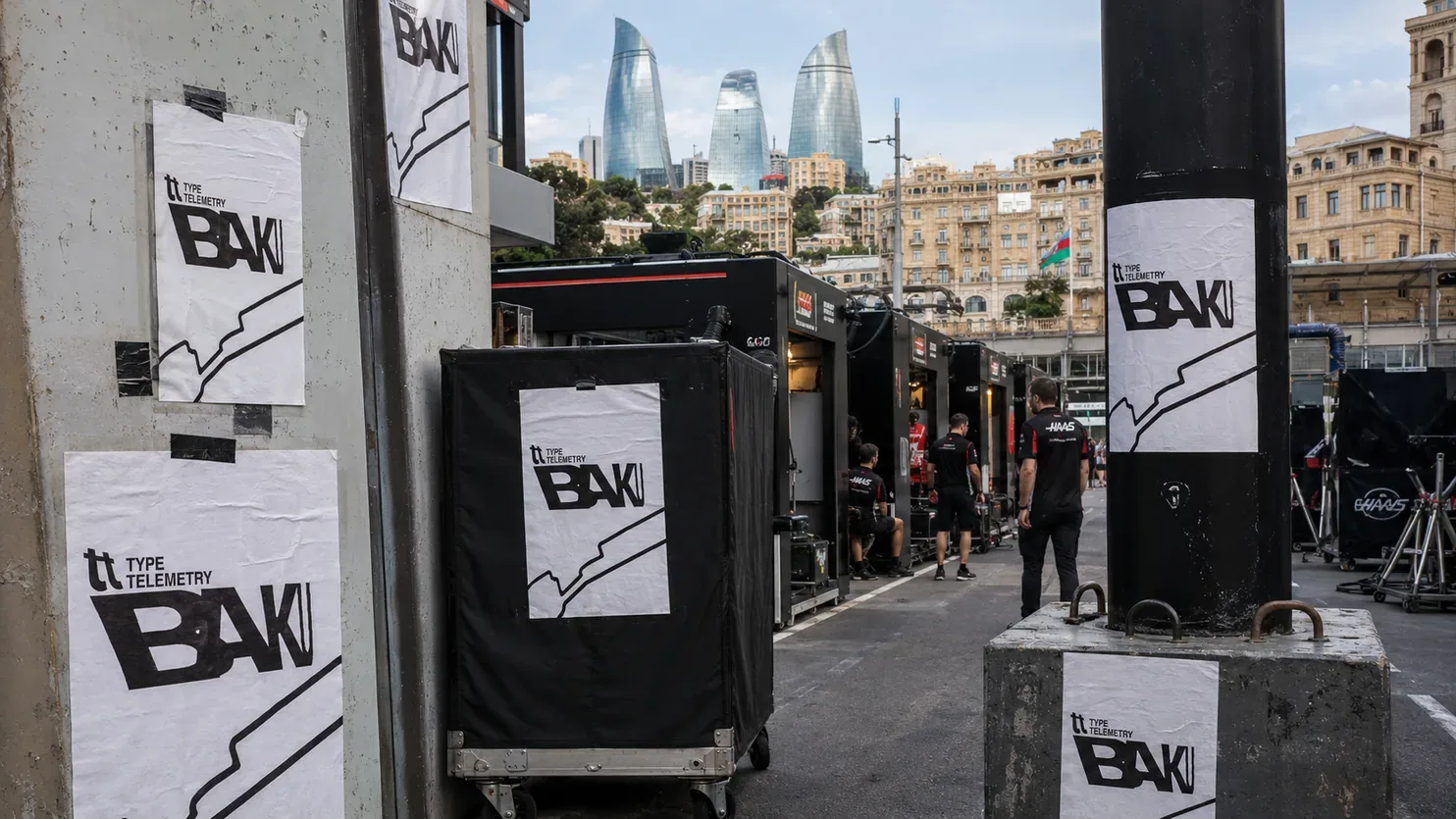 Baku street circuit poster with reactive Formula 1 typography