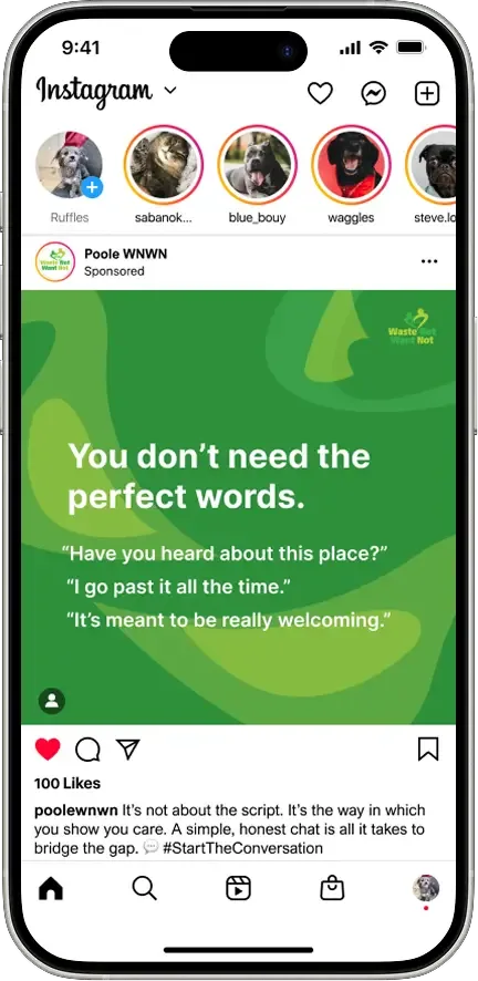 Poole WNWN mobile interface, sustainable impact