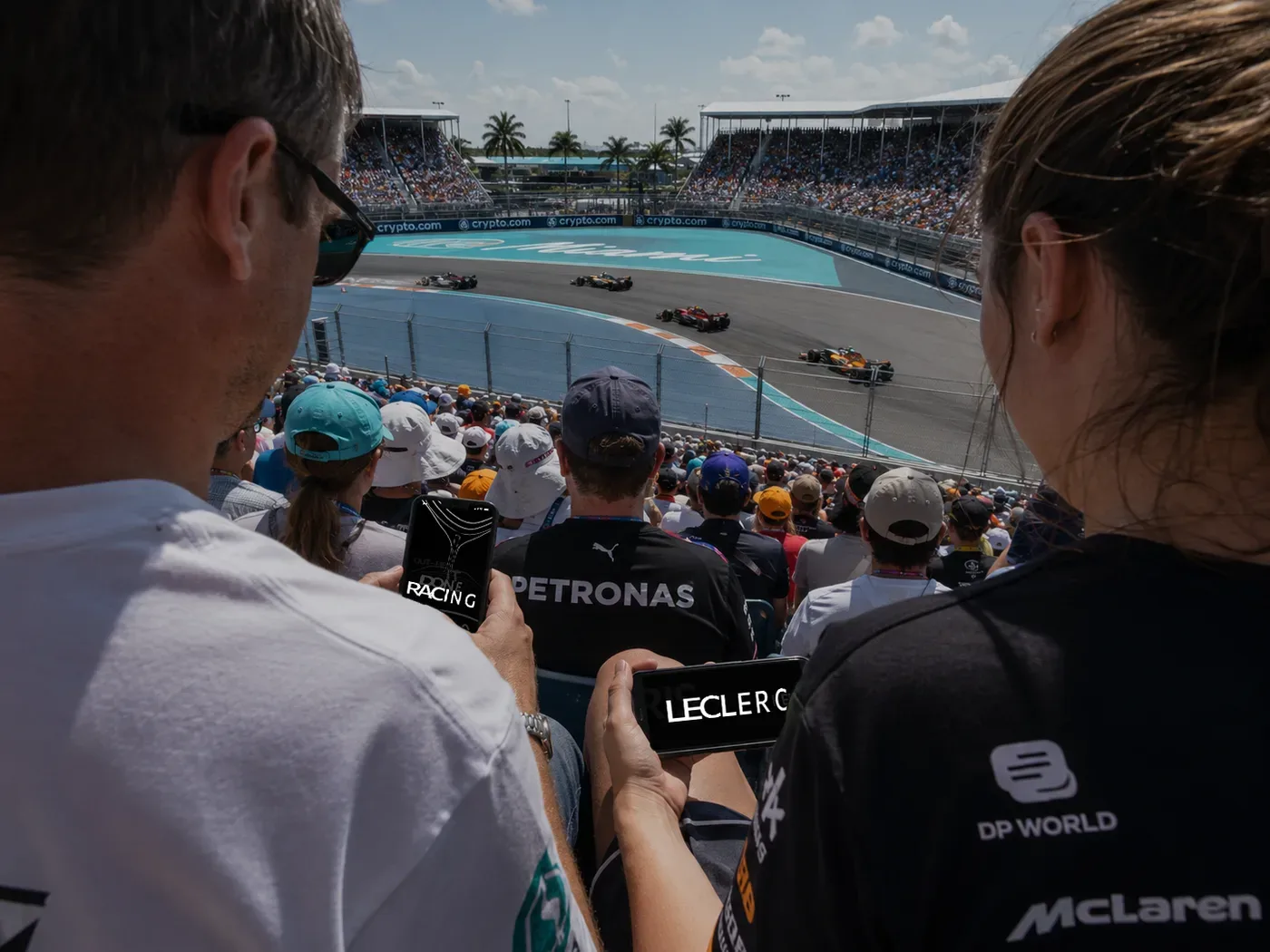 TypeTelemetry second-screen phone interface beside the race track